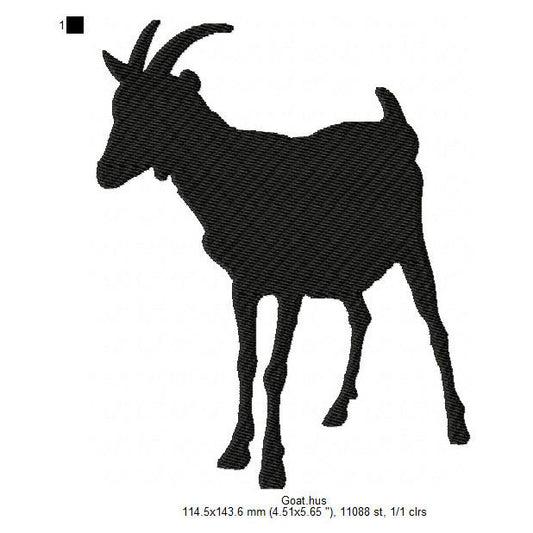 Goat Bucks Billies Silhouette Machine Embroidery Digitized Design Files