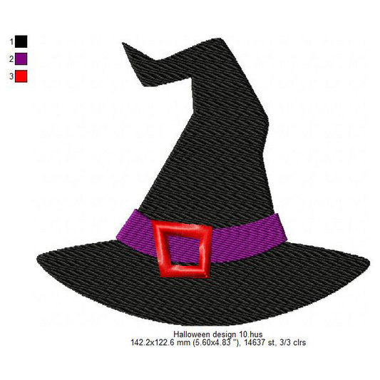 Halloween Wizard Hat Symbols Machine Embroidery Digitized Design Files