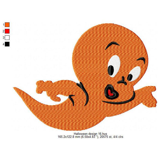 Halloween Ghost Silhouette Symbols Machine Embroidery Digitized Design Files