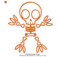 Halloween Skeleton Skull Ghost Line Art Machine Embroidery Digitized Design Files