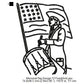USA Flag Drum Drummer Line Art Memorial Day Machine Embroidery Digitized Design Files