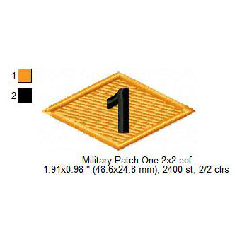 US Army Ranger First Battalion Diamond Machine Embroidery Digitized Design Files