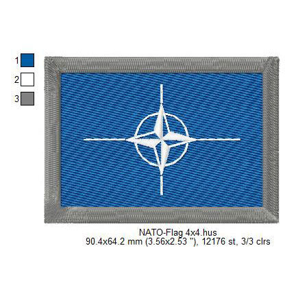 NATO Flag Military Group Machine Embroidery Digitized Design Files | Dst | Pes | Hus | VP3