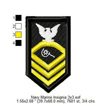 US Navy Marine Insignia Patch Machine Embroidery Digitized Design Files