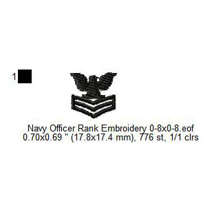 US Navy Petty Officer 1st Class E-6 Insignia Patch Machine Embroidery Digitized Design Files