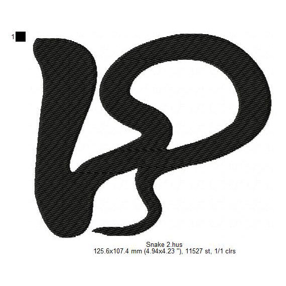 Snake King Cobra Shadow Silhouette Machine Embroidery Digitized Design Files