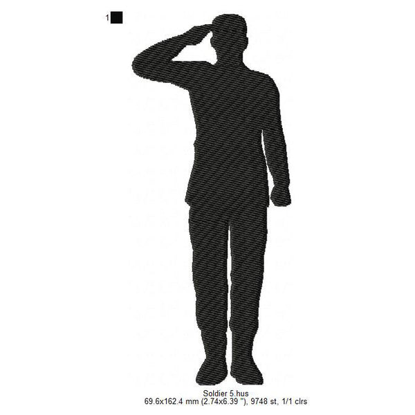 Soldier Shadow Silhouette Machine Embroidery Digitized Design Files ...