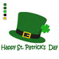 Happy Saint Patrick's Day Hat Machine Embroidery Digitized Design Files