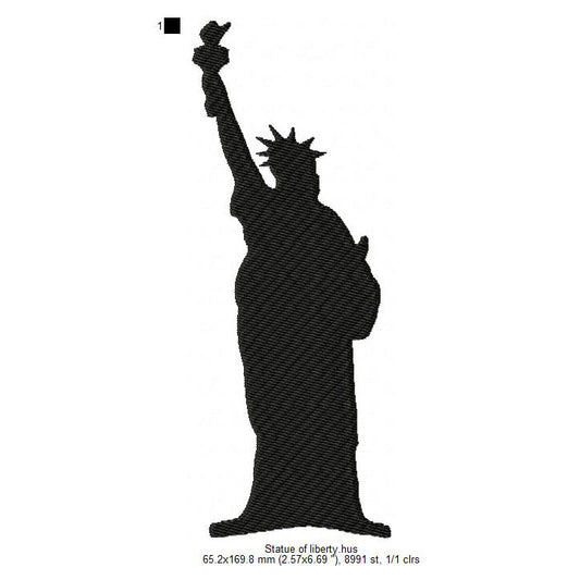 Statue Of Liberty Shadow Silhouette Machine Embroidery Digitized Design Files