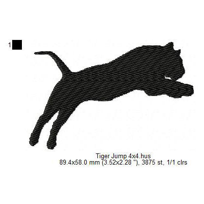 Tiger Jungle Animal Silhouette Machine Embroidery Digitized Design Files