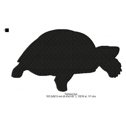 Tortoise Shadow Silhouette Machine Embroidery Digitized Design Files