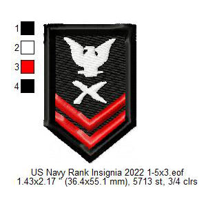 US Navy Rank CT2 Cryptologic Technician Second Class Insignia Patch Machine Embroidery